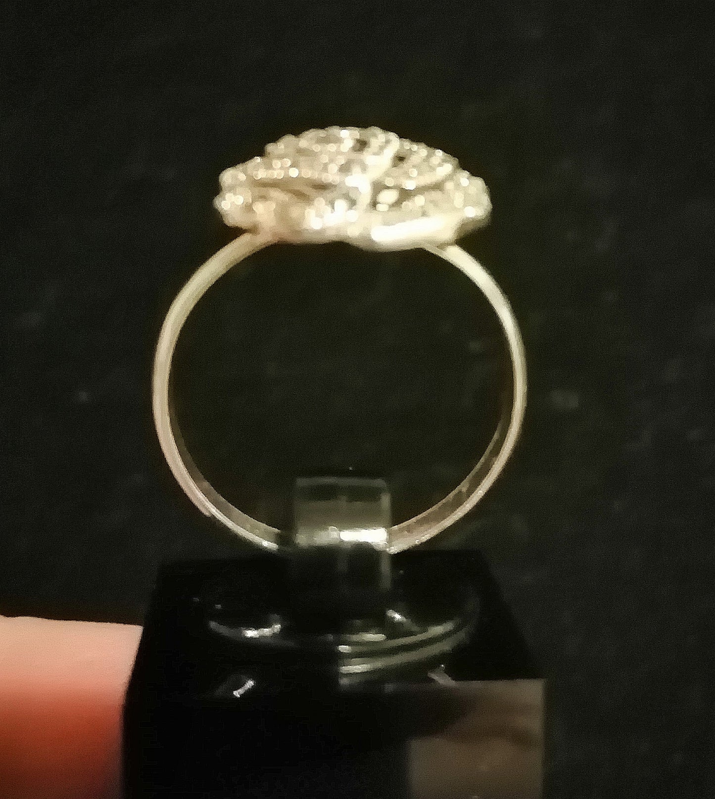 MARCASITE ROSE RING SIZE R In 925 sterling silver