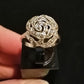MARCASITE ROSE RING SIZE R In 925 sterling silver
