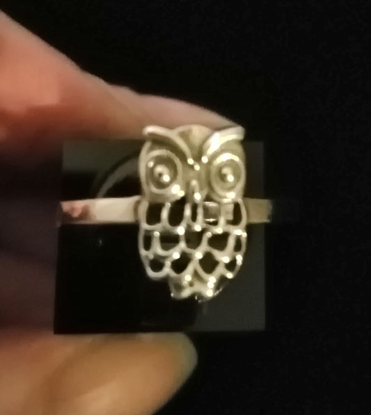 OWL RING SIZE P In 925 sterling silver