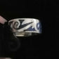 BLUE INLAY BAND RING SIZE N In 925 sterling silver