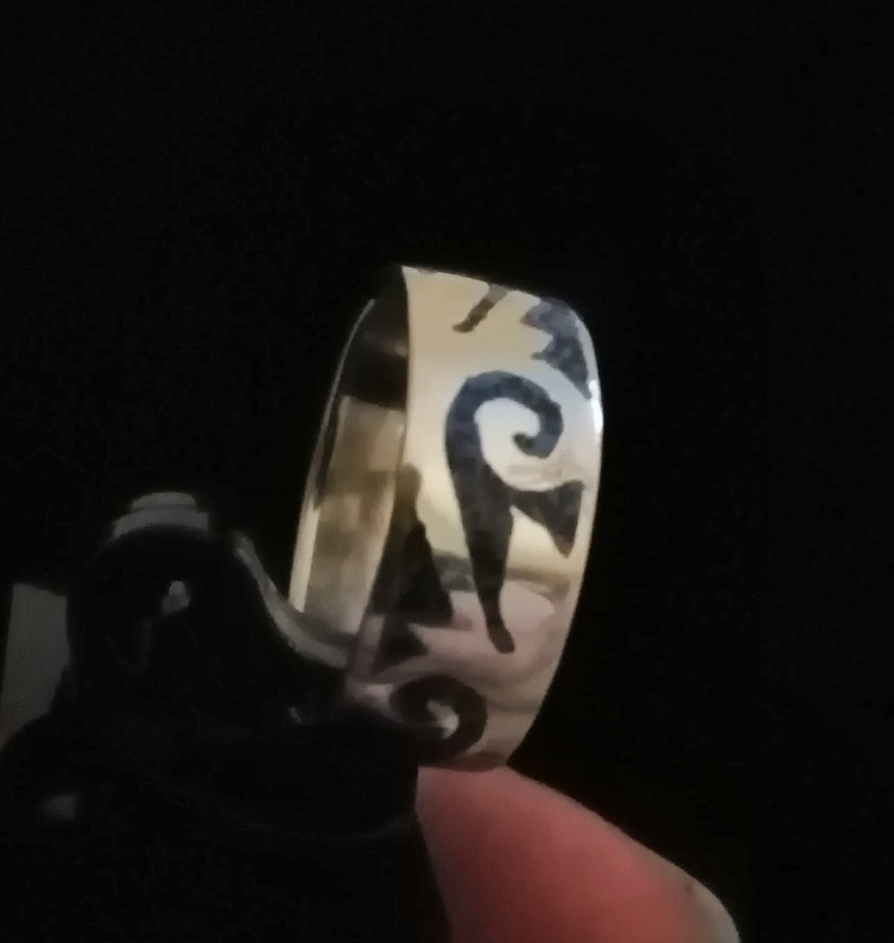 BLUE INLAY BAND RING SIZE N In 925 sterling silver