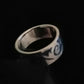 BLUE INLAY BAND RING SIZE N In 925 sterling silver