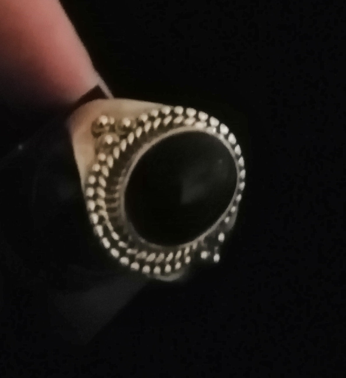 BLACK ONYX SIZE N1/2 In 925 sterling silver