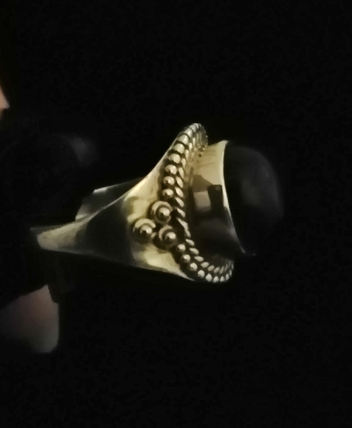 BLACK ONYX SIZE N1/2 In 925 sterling silver