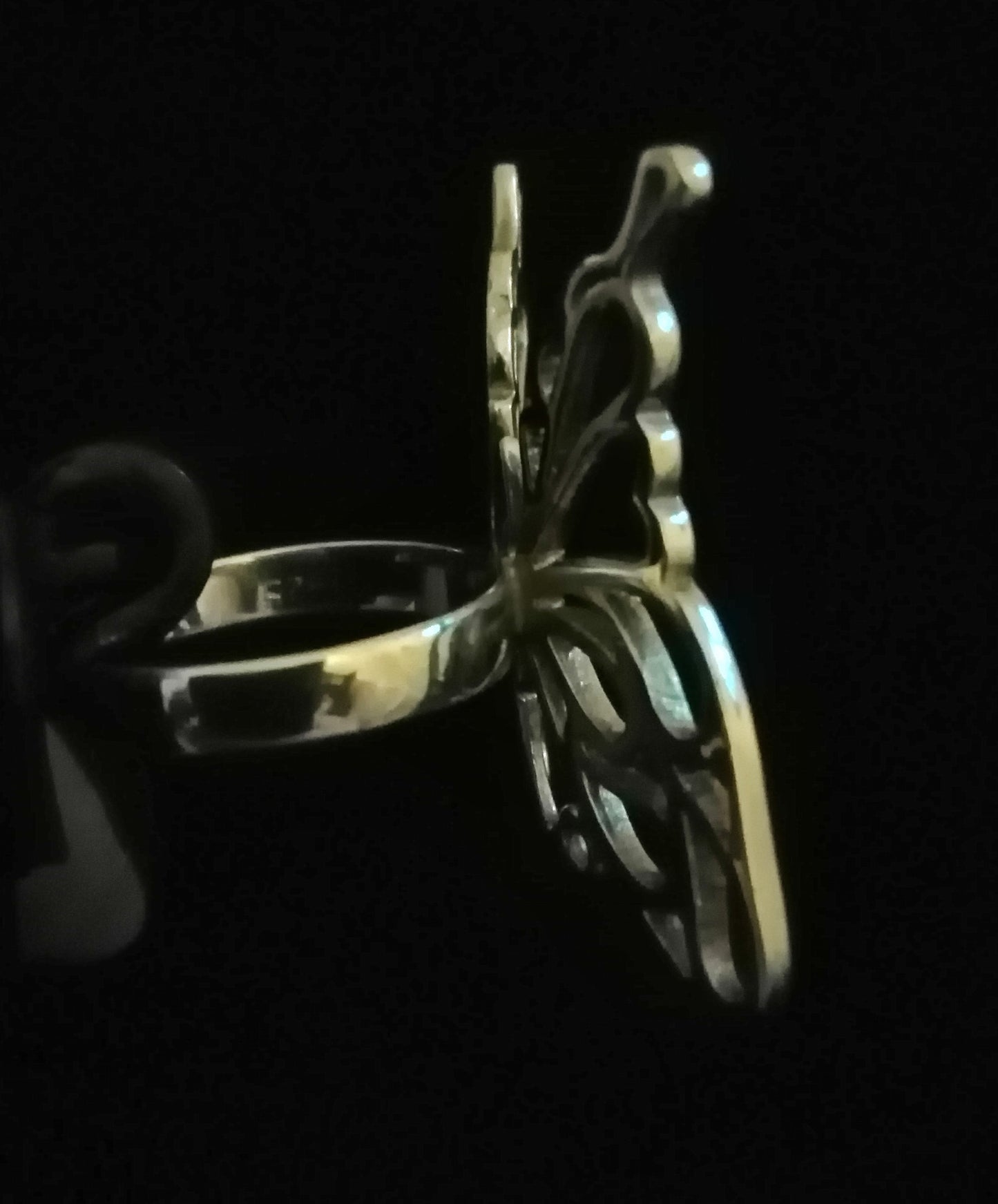 LIFE SIZE BIG BUTTERFLY RING SIZE N1/2 In 925 sterling silver