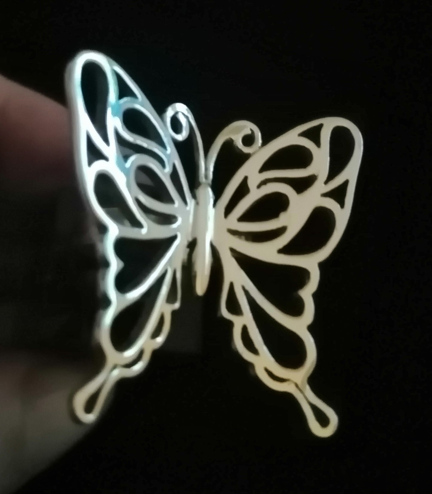 LIFE SIZE BIG BUTTERFLY RING SIZE N1/2 In 925 sterling silver