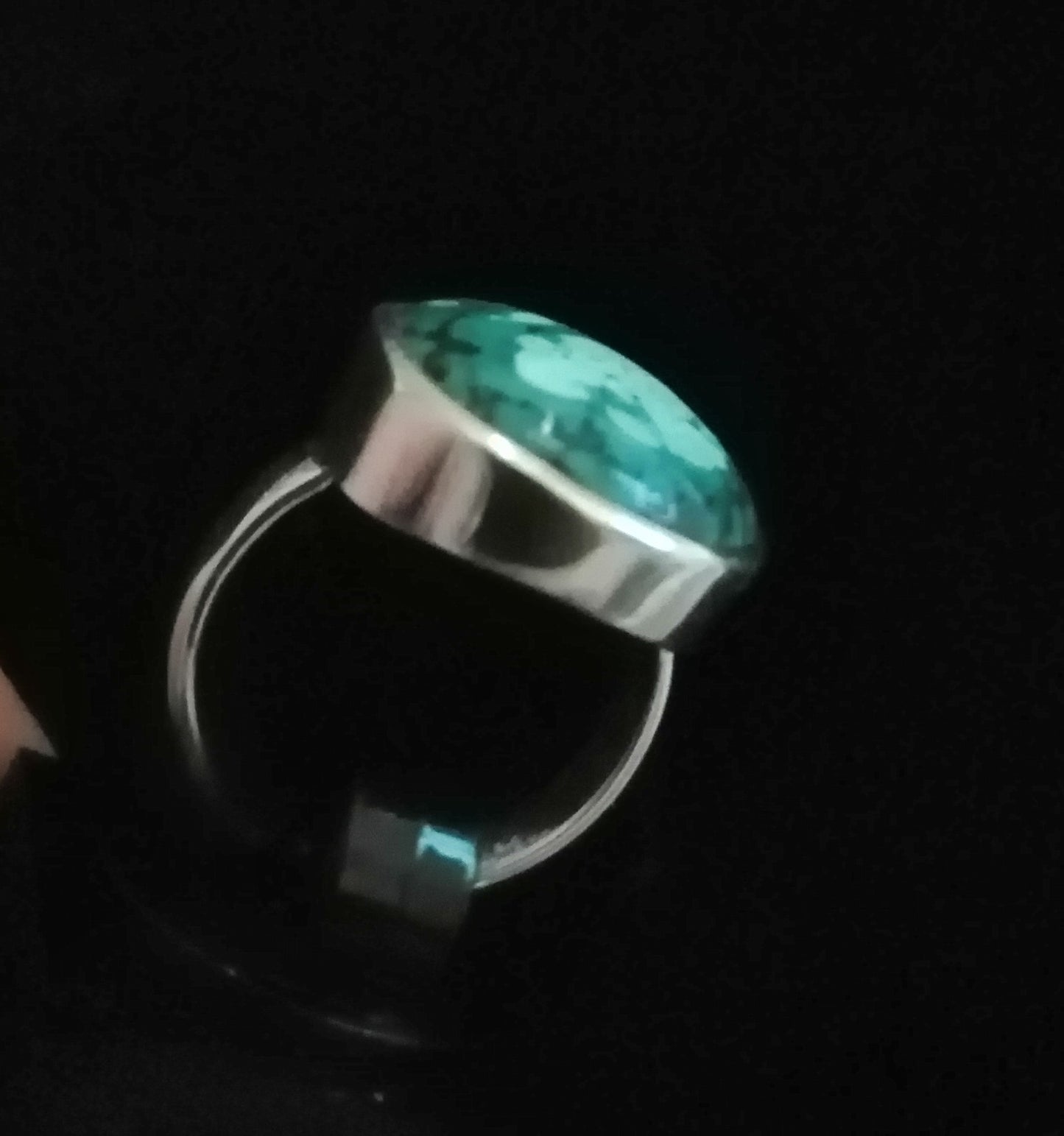 TURQUOISE RING SIZE J In 925 sterling silver